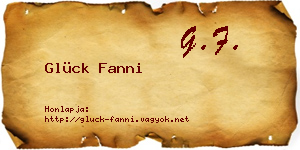Glück Fanni névjegykártya